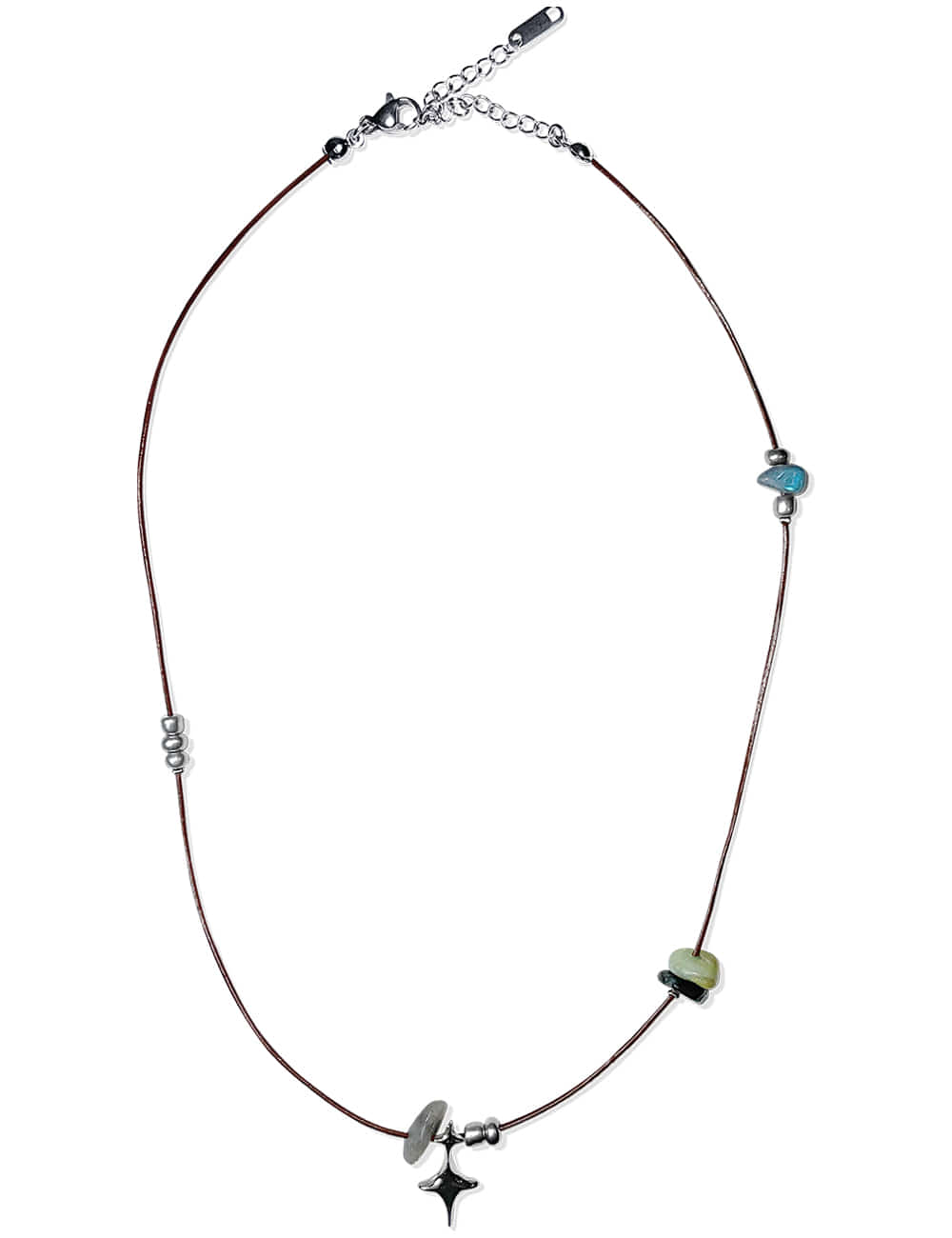 DOUBLE STING STONE NECKLACE 2 (BR)